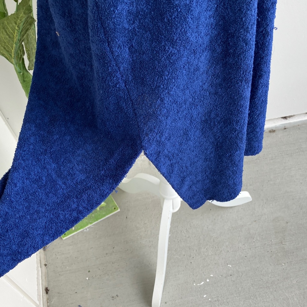 Vintage 70s 80s Cuddl Duds Americana Terrycloth Short Sleeve Boxy Lounge Dress - Picture 4 of 10
